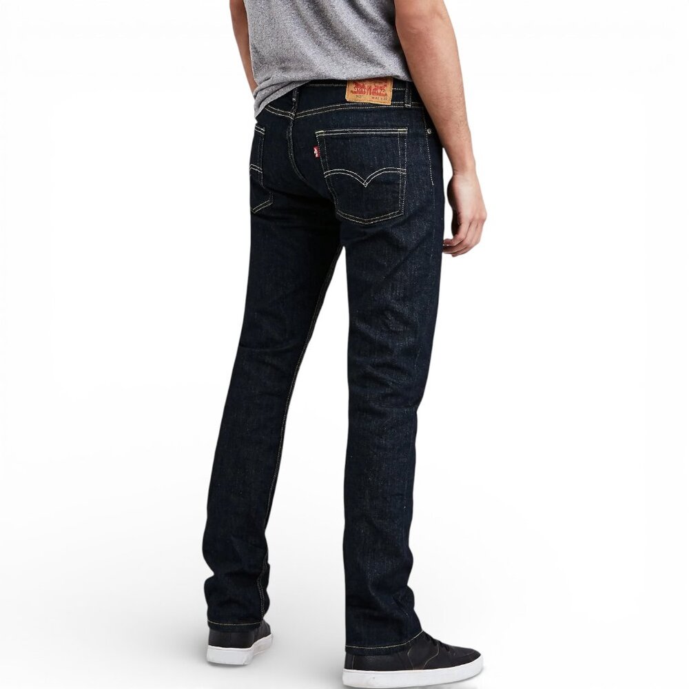 Levi's 513 Slim Straight Jeans Mens Size 36X32 Stretch Dark Wash Denim NWT